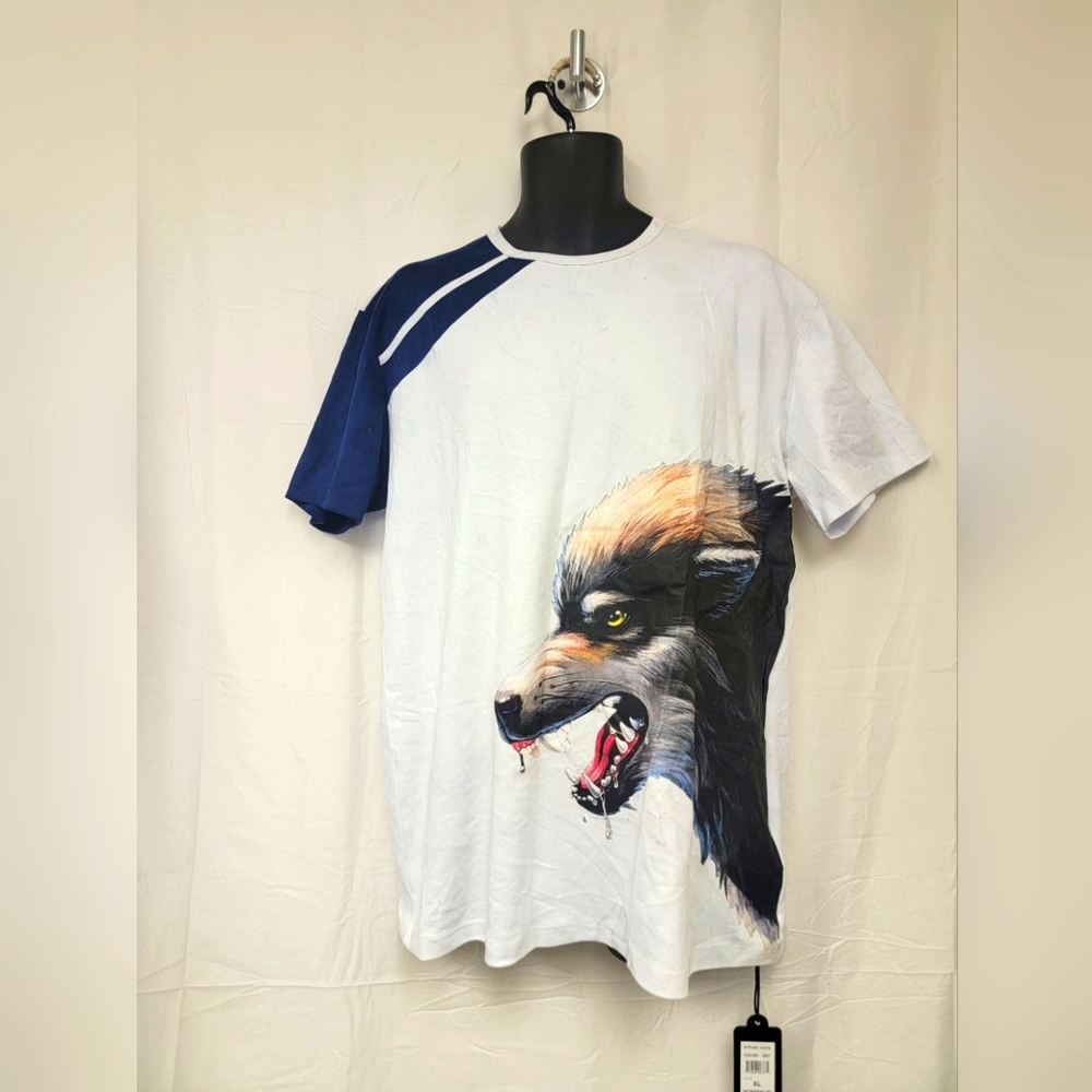 VIE+RICHE- Men's Graphic Wolf T-Shirt/ Color White/NWT/ MSRP $98.00 see images